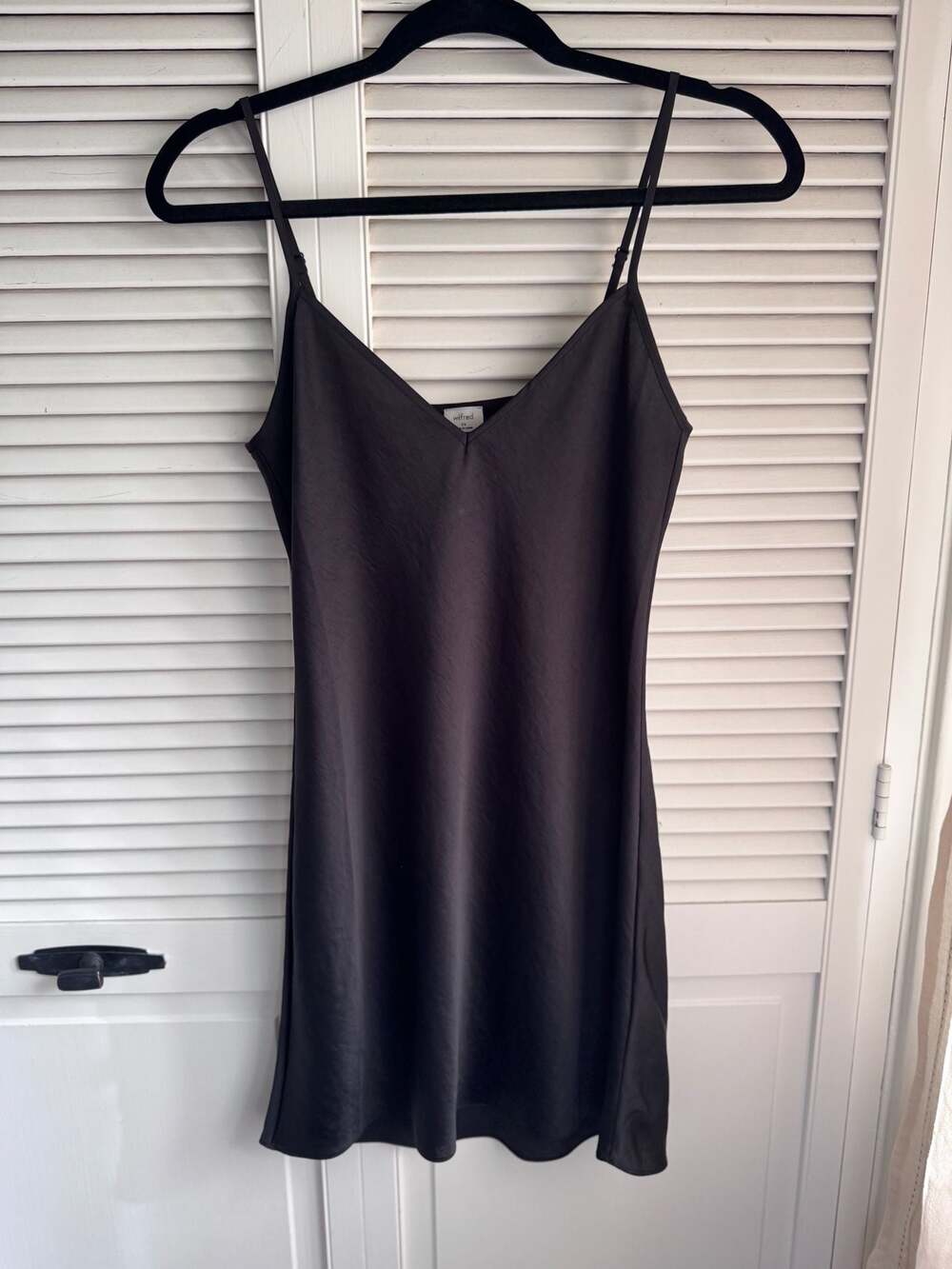 Wilfred Only Satin Slip Mini Dress Black XS